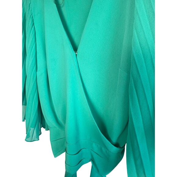 Haute Monde Green Tie Back Blouse Top Size M - Picture 3 of 6